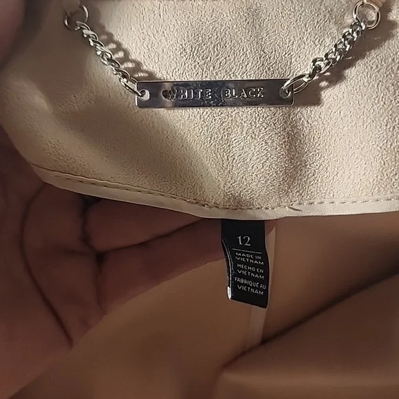 White House Black Market light pink faux suede double breast jacket - Picture 6 of 10